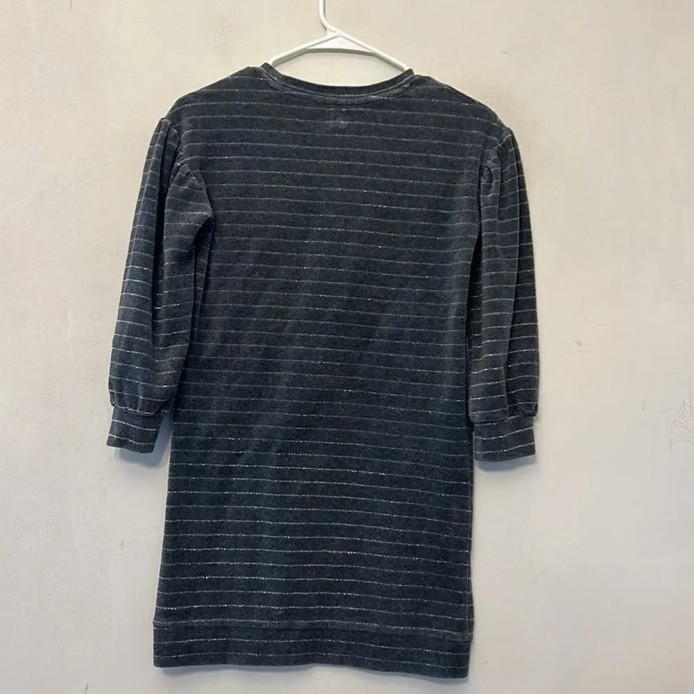 Gap Kids long sleeve gray striped sparkle dress Size L EUC